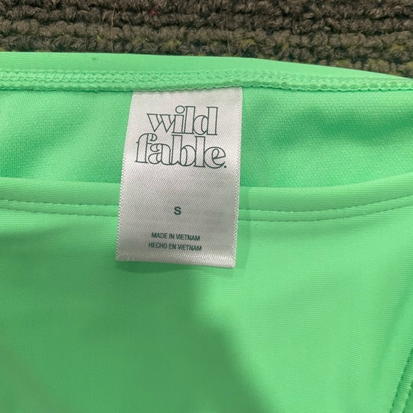 Small Wild Fable women’s bikini bottoms Neon Green with beads - Picture 2 of 3